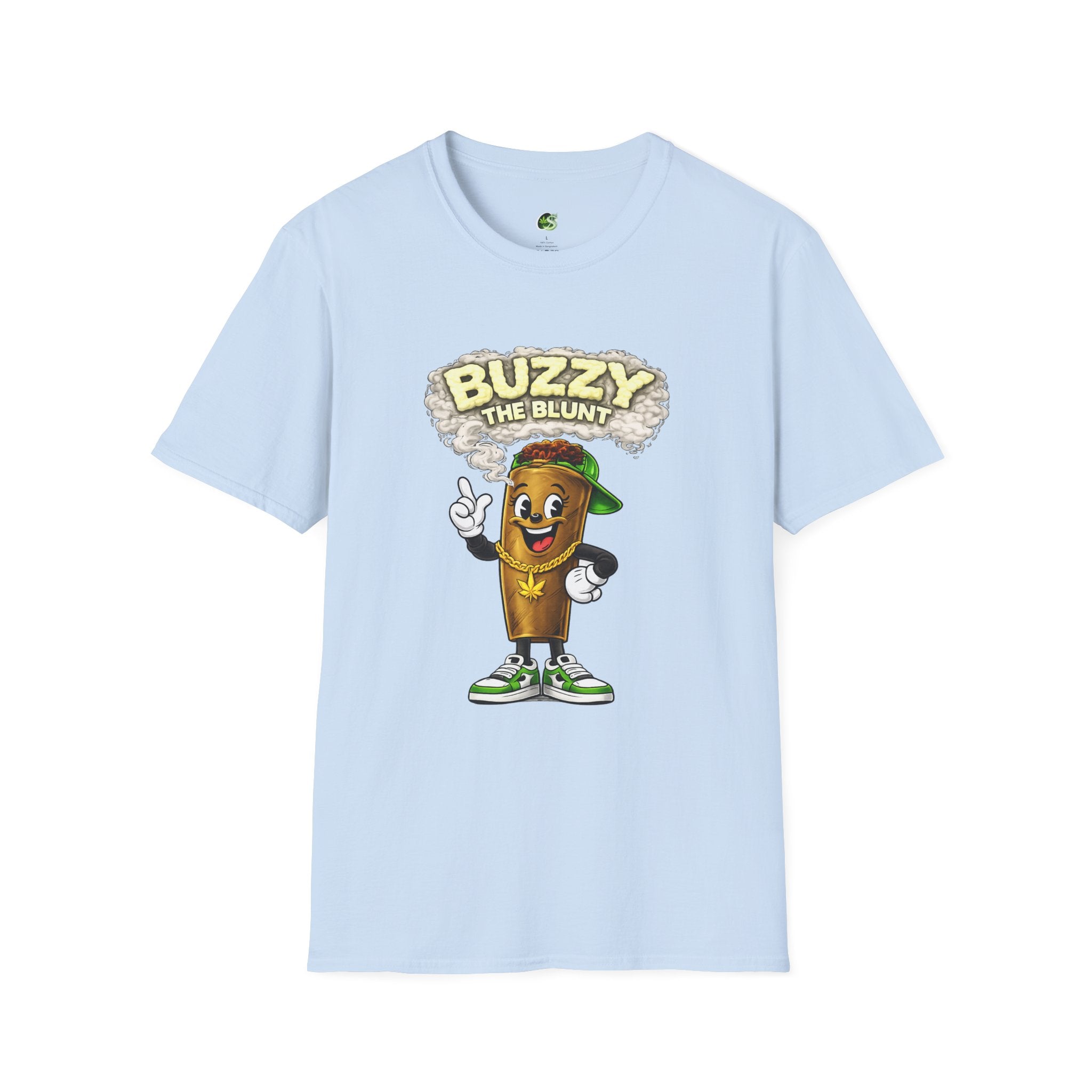 Buzzy the Blunt Graphic T-Shirt — Retro Cartoon Cannabis Tee