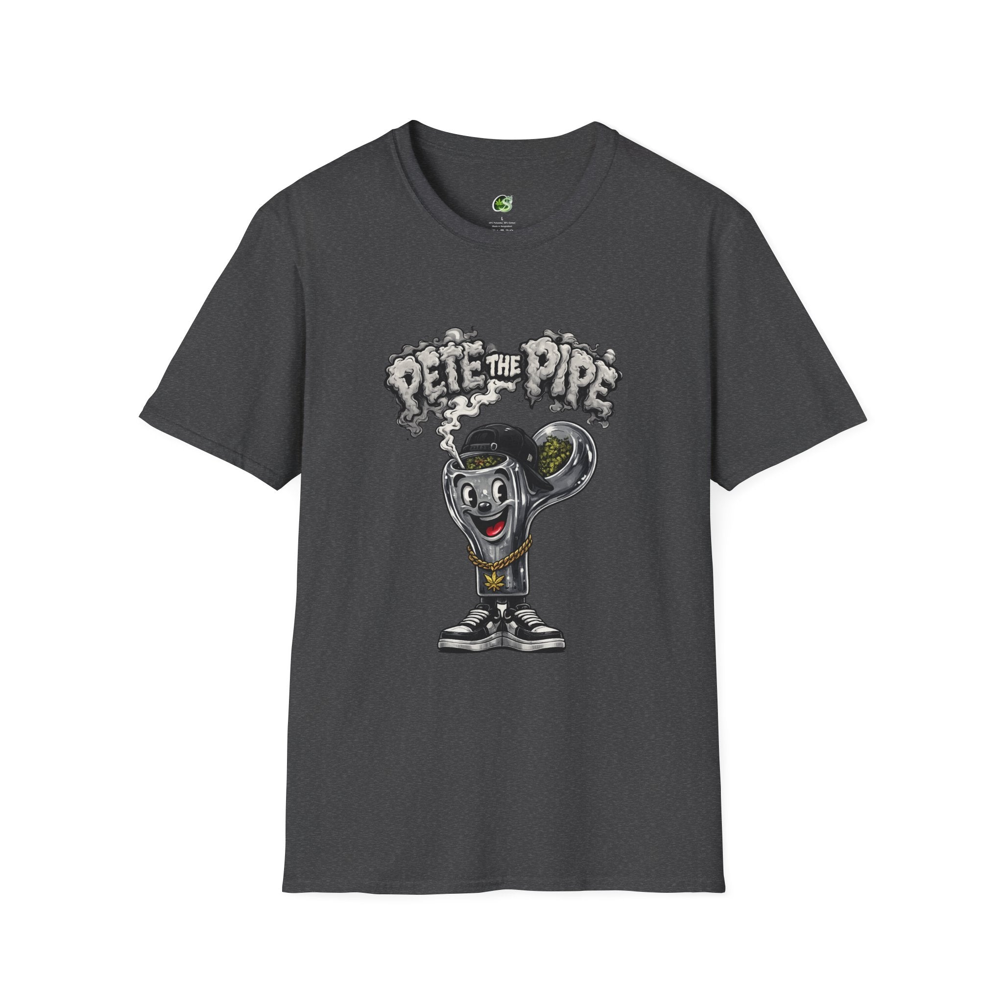 Pete the Pipe Graphic T-Shirt – Retro Cartoon Smoking Pipe Tee