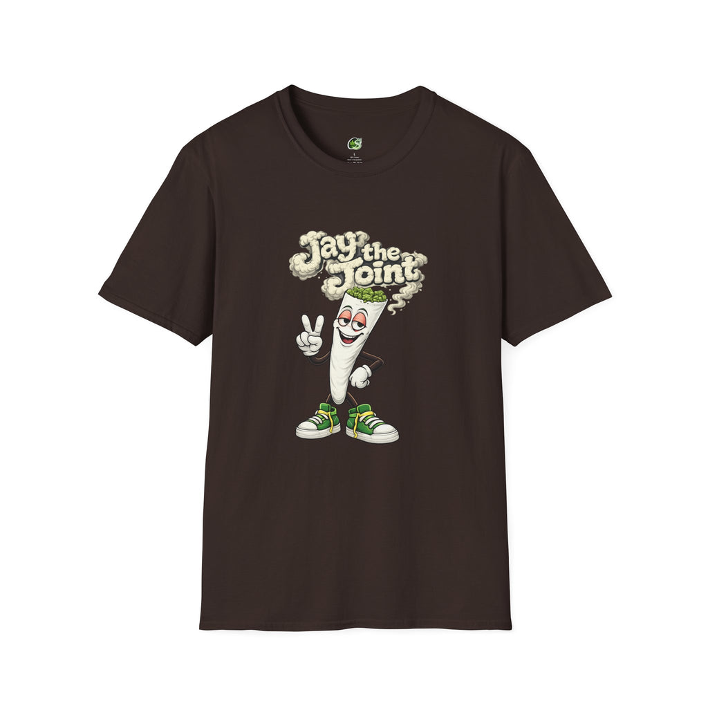 T-Shirt — "Jay the Joint" Retro Cartoon Rolling Paper Graphic Tee