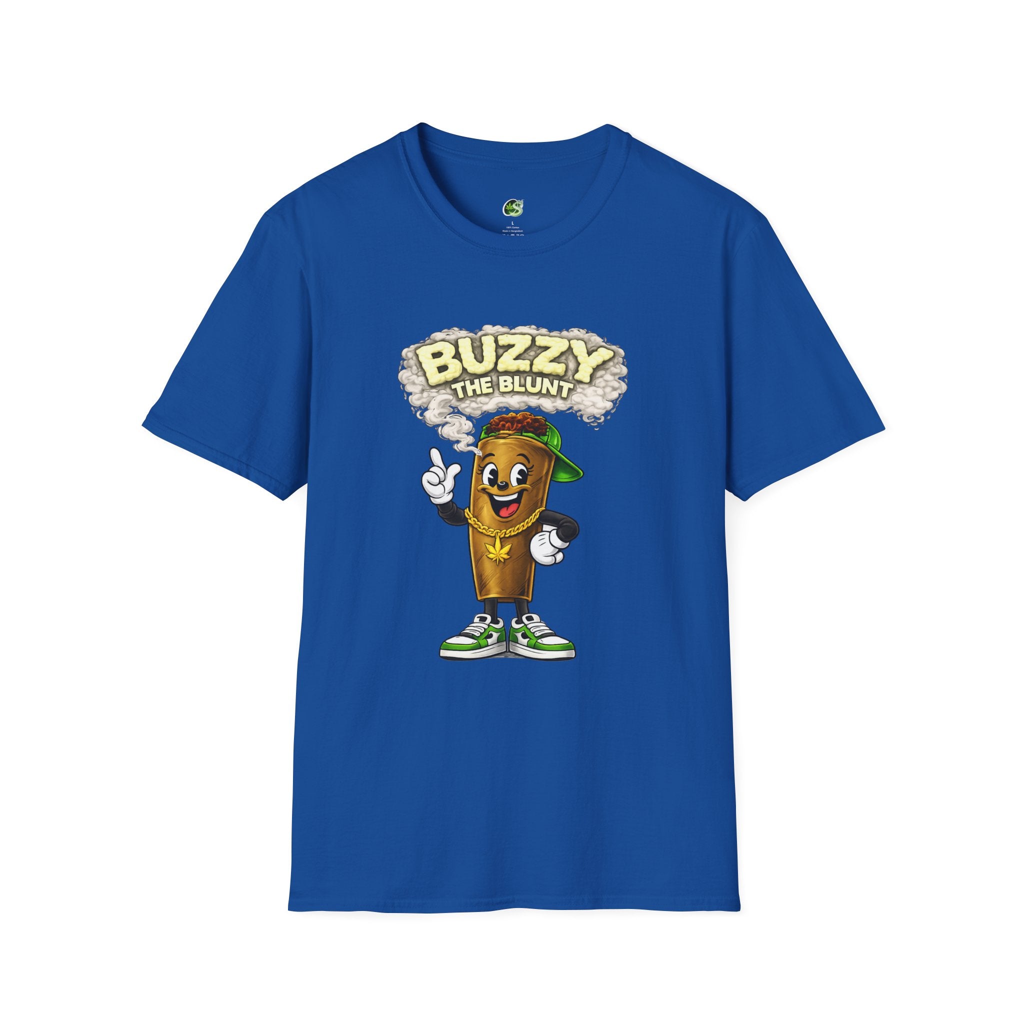 Buzzy the Blunt Graphic T-Shirt — Retro Cartoon Cannabis Tee