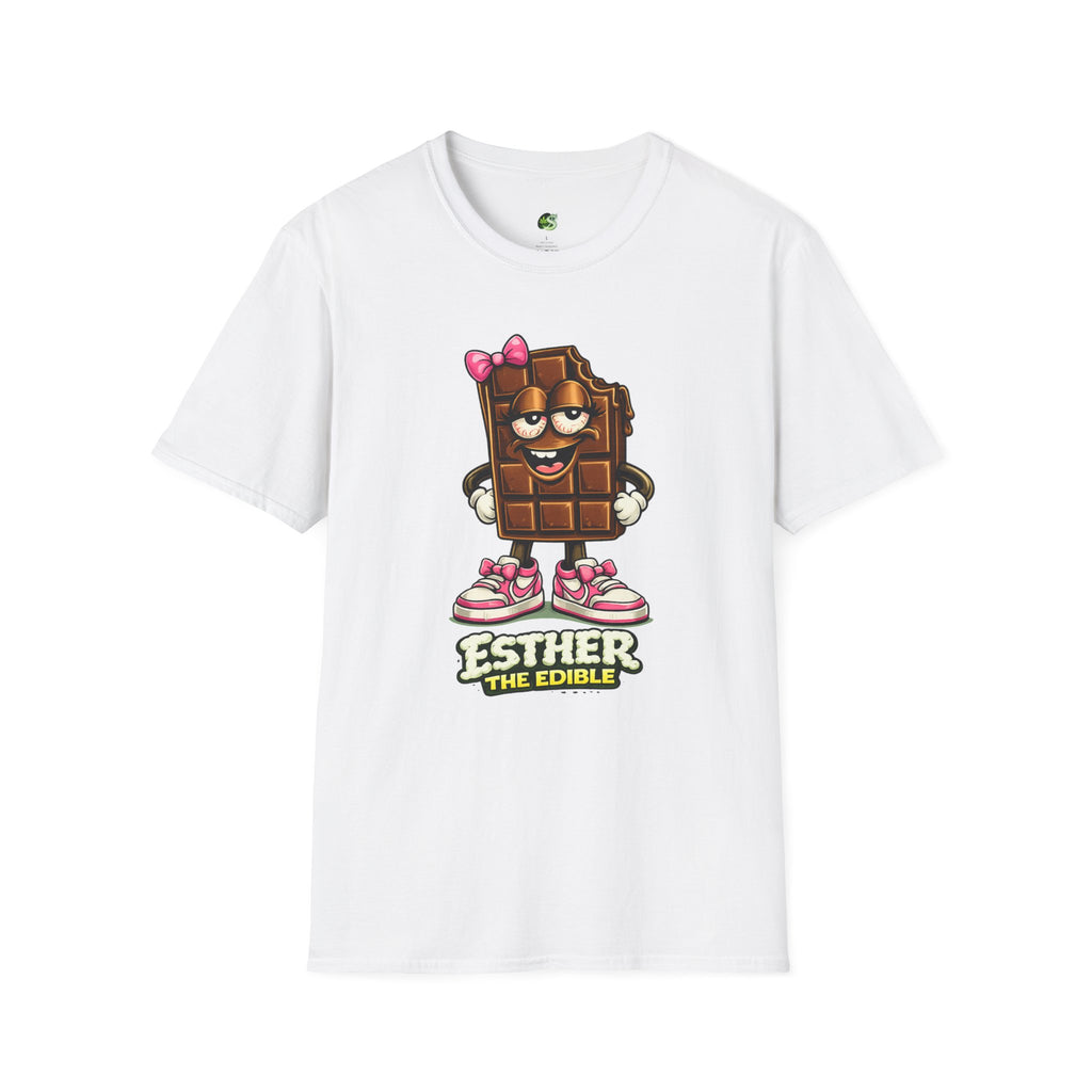 Esther the Edible Chocolate Bar T-Shirt — Cute Cartoon Candy Graphic Tee
