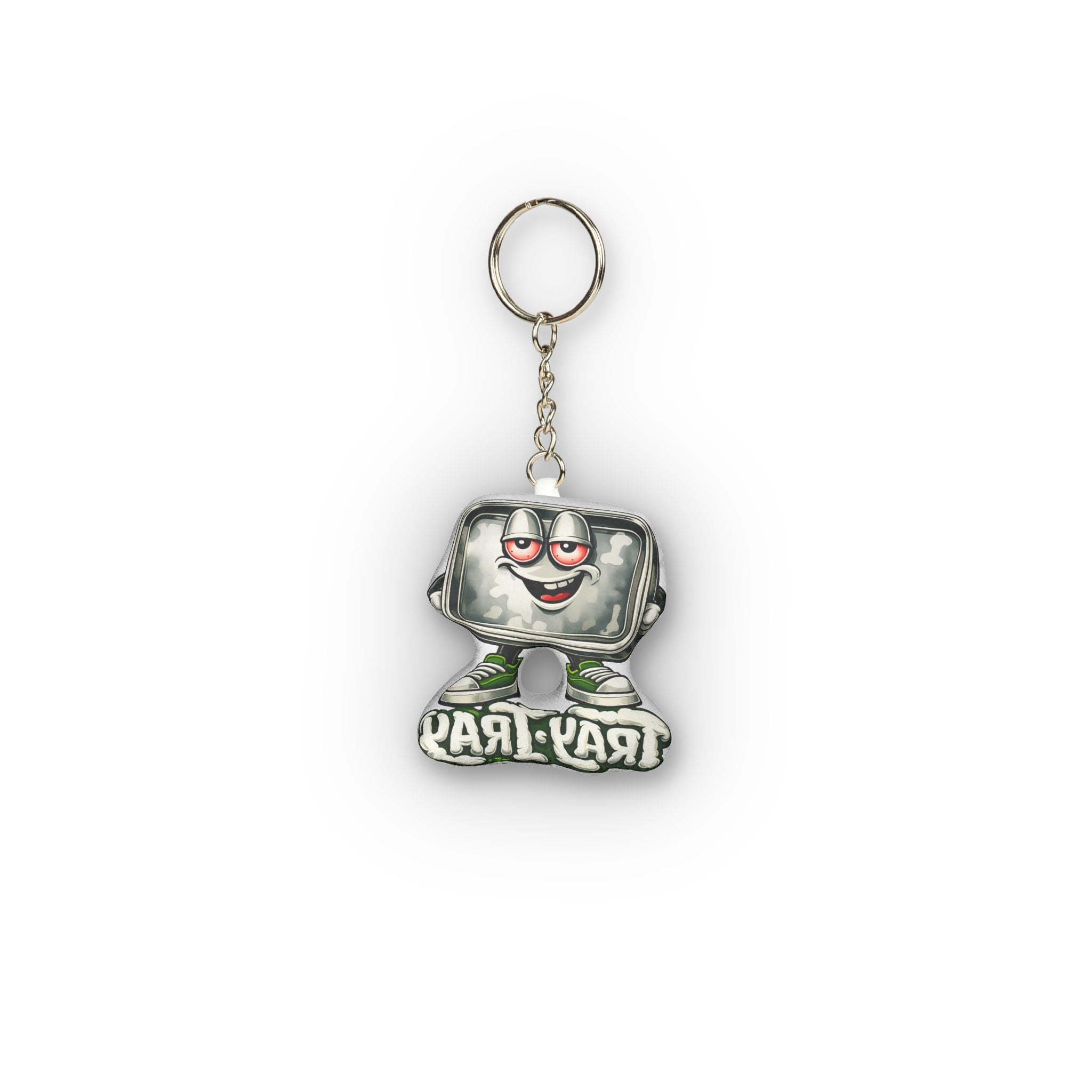 Custom Shape Mini Plush Keychain — Cute Character Plush Keyring ("RAY RAY")
