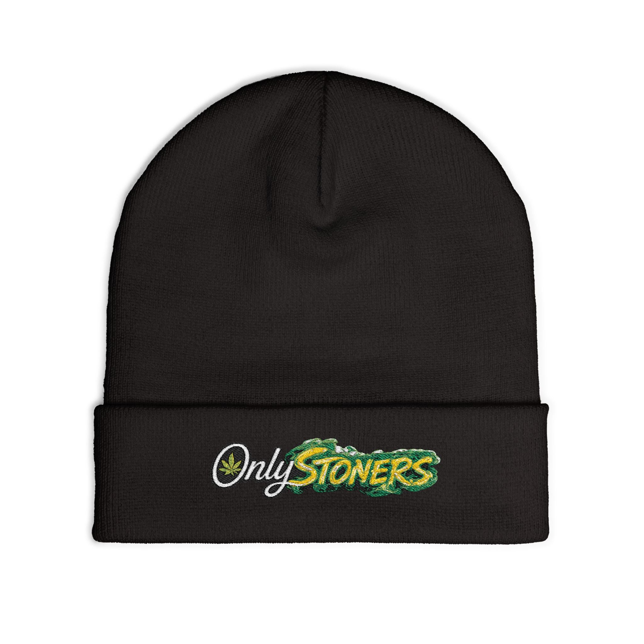 Only Stoners Embroidered Knit Beanie – Casual Cannabis Culture Winter Hat