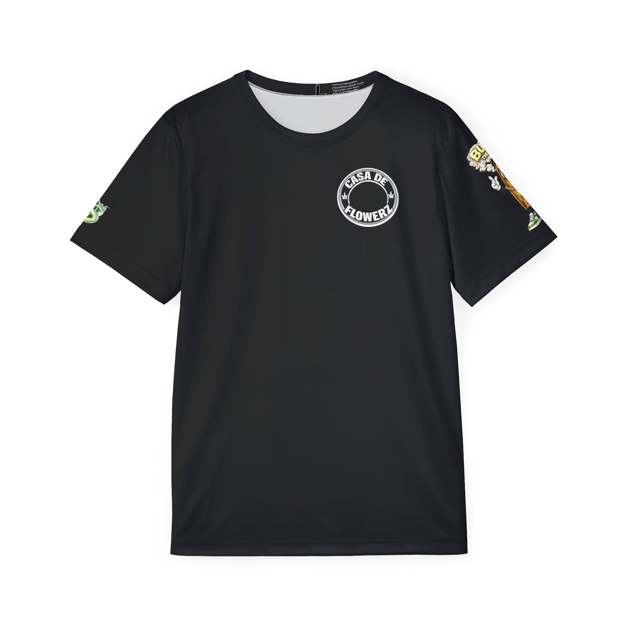 Casa de Flowerz Sports Jersey – Men's Black Cannabis Graphic Tee