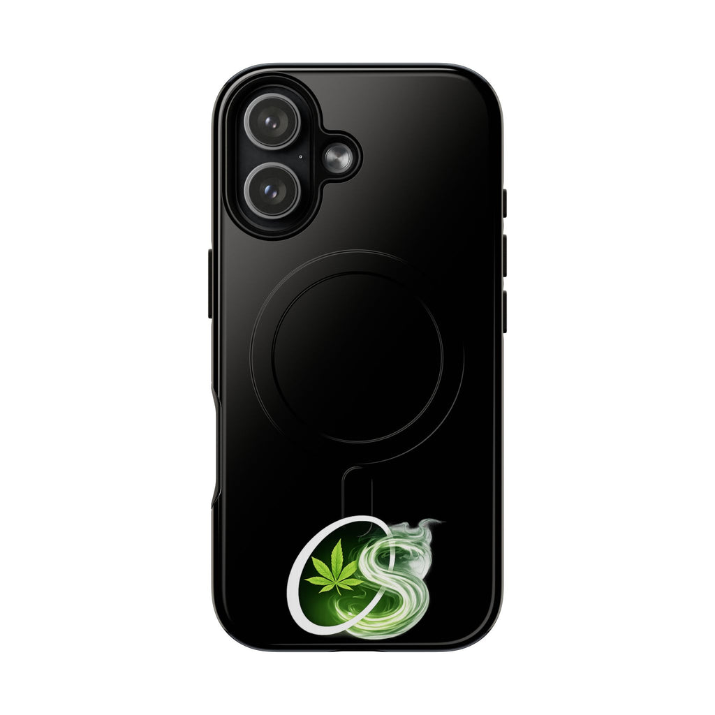 MagSafe Phone Case — Green Cannabis Leaf Smoke Graphic