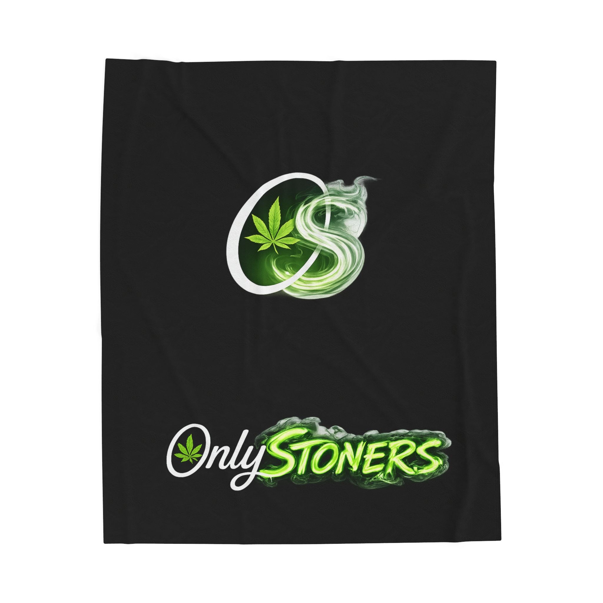OnlyStoners Velveteen Plush Blanket – Cannabis Leaf Graphic Cozy Throw