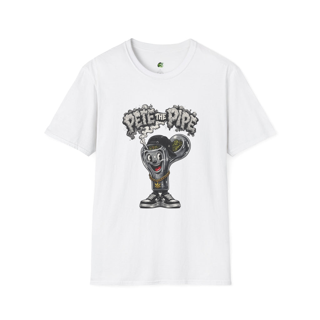 Pete the Pipe Graphic T-Shirt – Retro Cartoon Smoking Pipe Tee