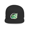 Leaf Smoke Snapback Hat — Green Cannabis Emblem Flat Bill Cap