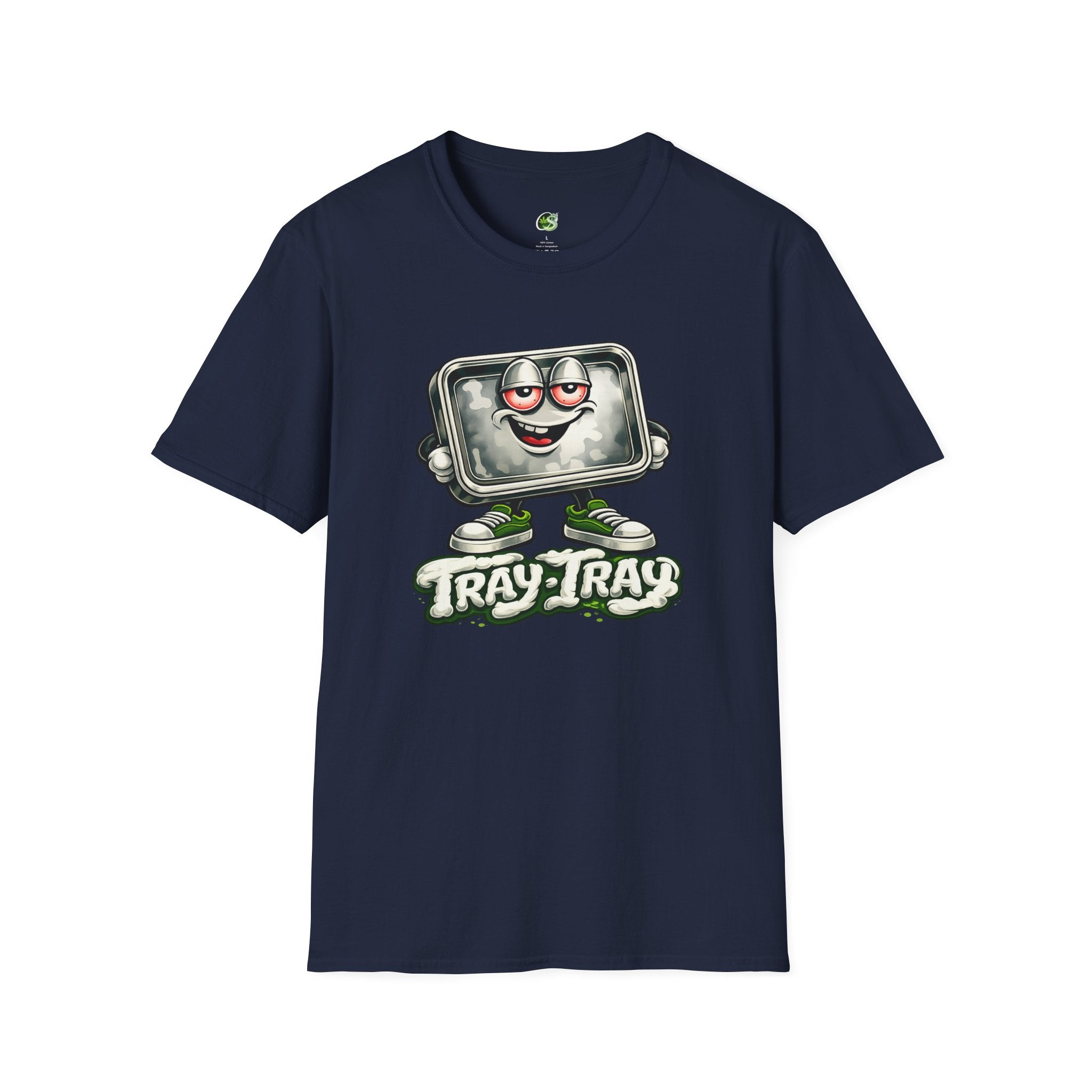 Tray Tray Character T-Shirt — Retro Cartoon Metal Tray Graphic Tee