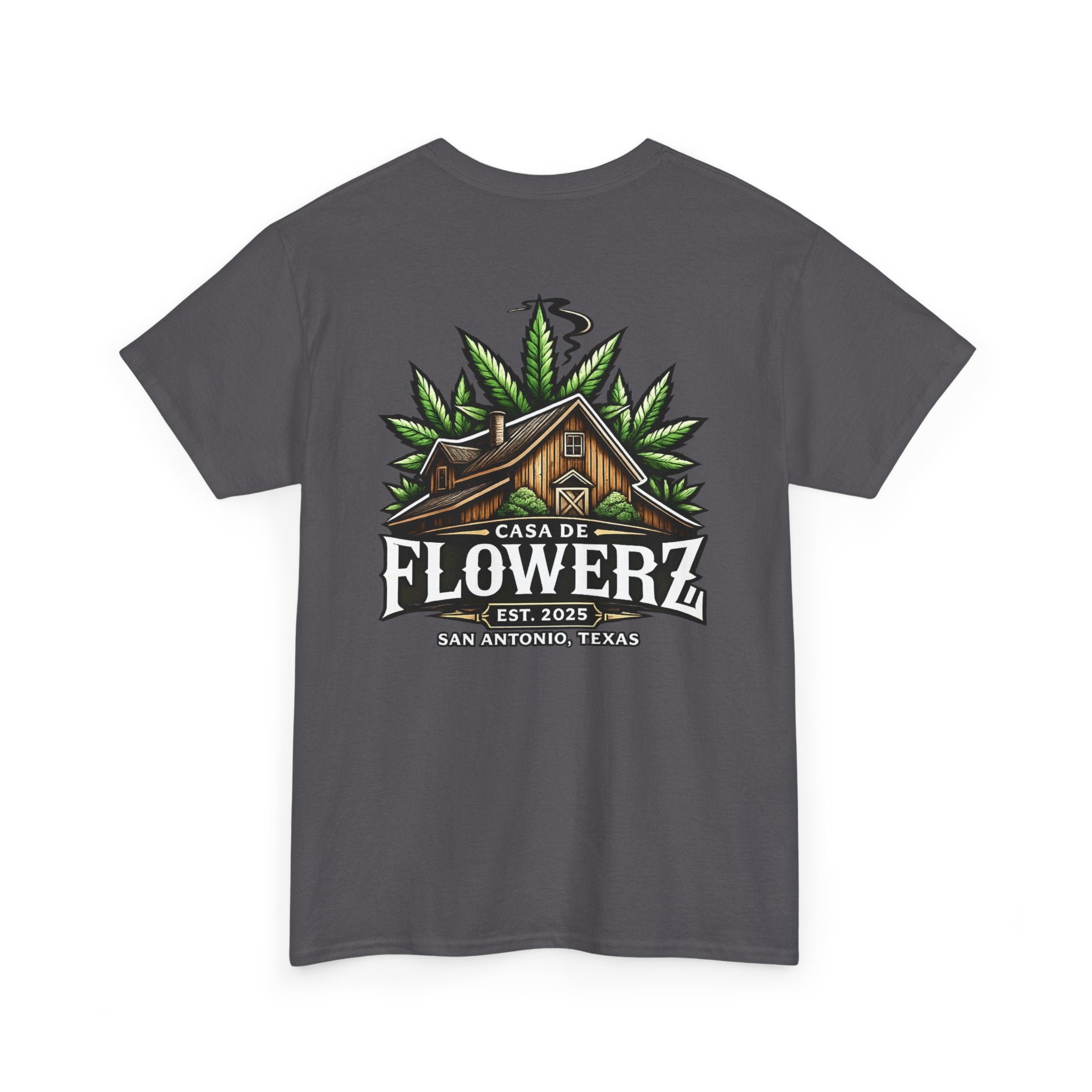 T-Shirt — Casa de Flowerz Cabin Logo Tee (San Antonio, Est. 2025)