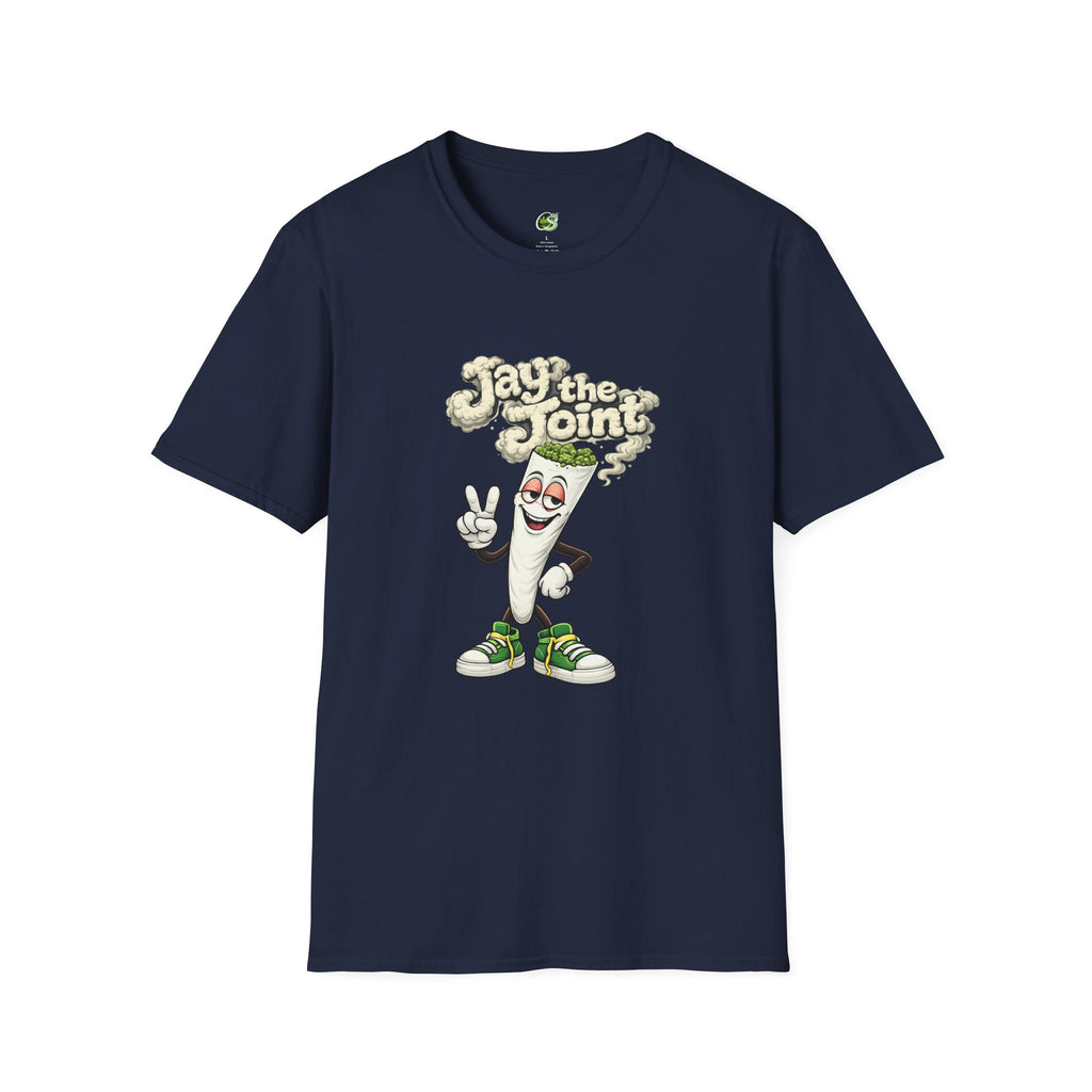 T-Shirt — "Jay the Joint" Retro Cartoon Rolling Paper Graphic Tee