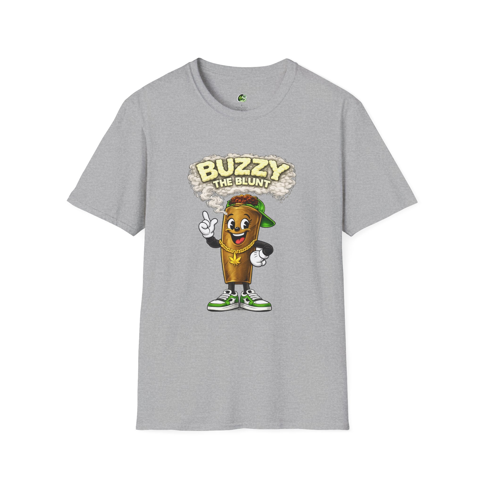 Buzzy the Blunt Graphic T-Shirt — Retro Cartoon Cannabis Tee