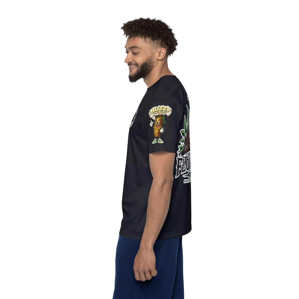 Casa de Flowerz Sports Jersey – Men's Black Cannabis Graphic Tee