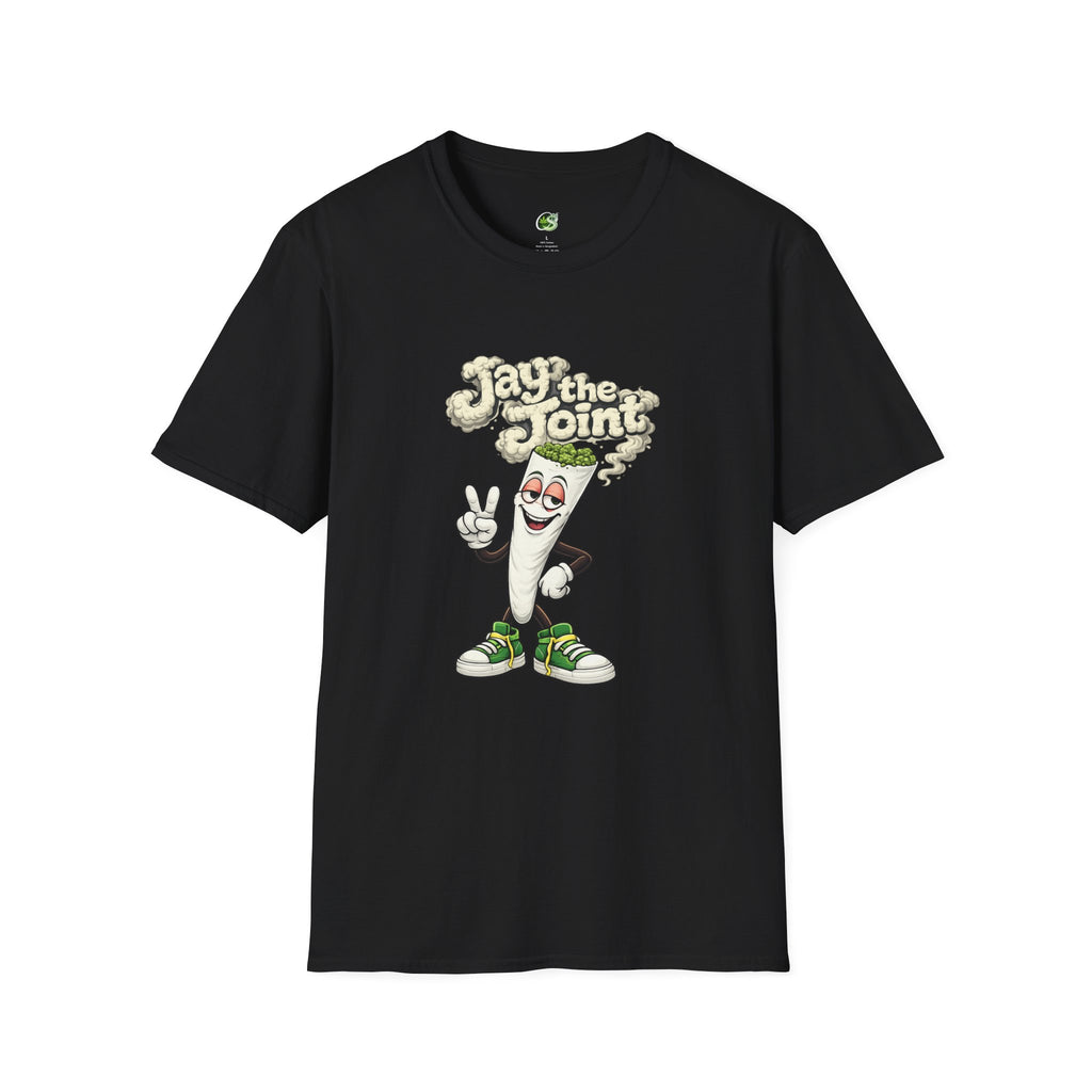 T-Shirt — "Jay the Joint" Retro Cartoon Rolling Paper Graphic Tee