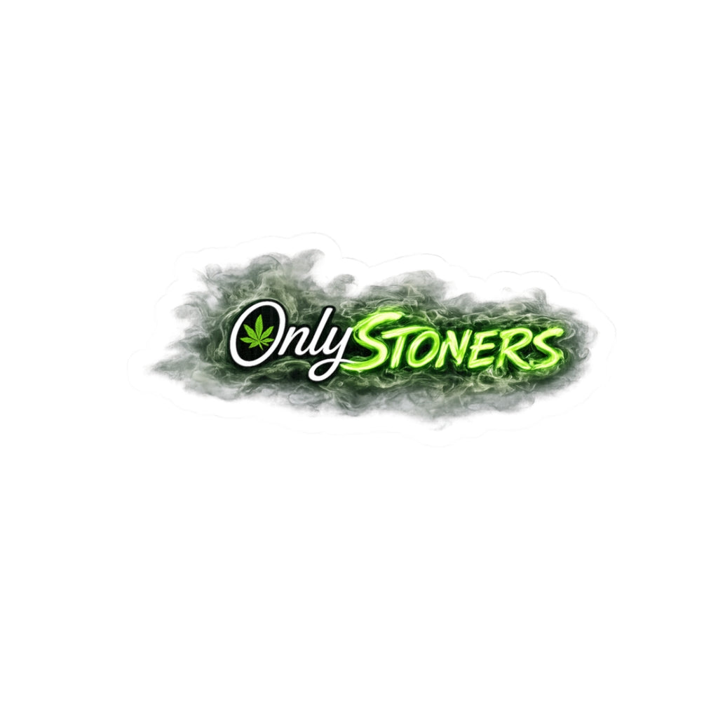 OnlyStoners Sticker — Neon Green Cannabis Kiss-Cut Decal for Laptops & Gear