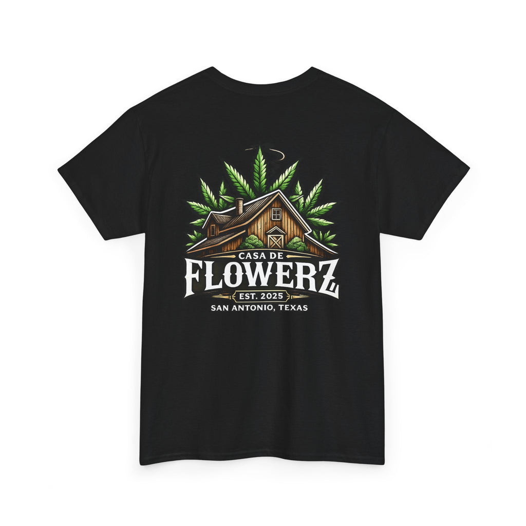 T-Shirt — Casa de Flowerz Cabin Logo Tee (San Antonio, Est. 2025)